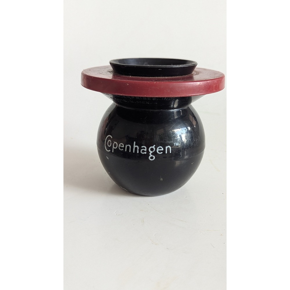 Vintage Copenhagen Weighted Spittoon Black Burgundy Red Vented Lid Tobacciana